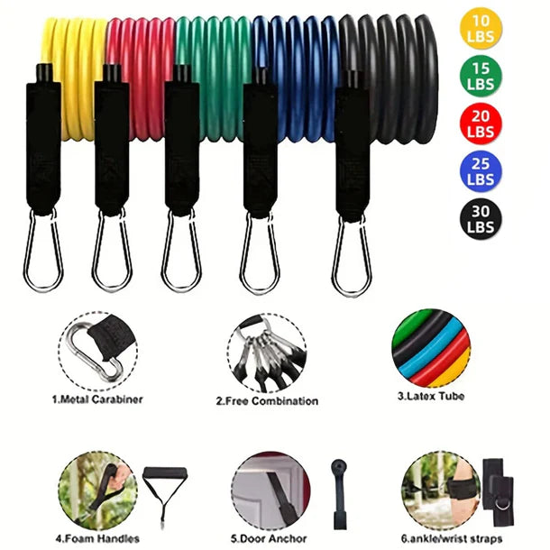11-Piece Portable Resistance Band Set